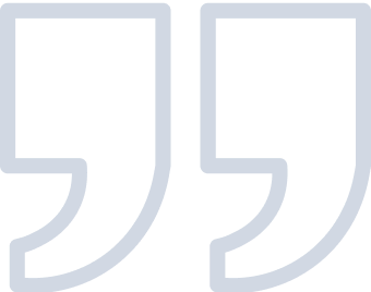 Black quotation mark symbol on white background.