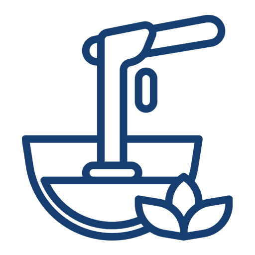 Fountain icon with leaves, minimalist design.