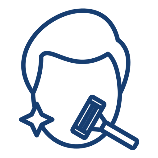 Shaving icon with face and razor.